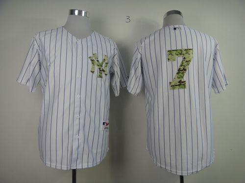 Yankees #7 Mickey Mantle White USMC Cool Base Stitched MLB Jersey